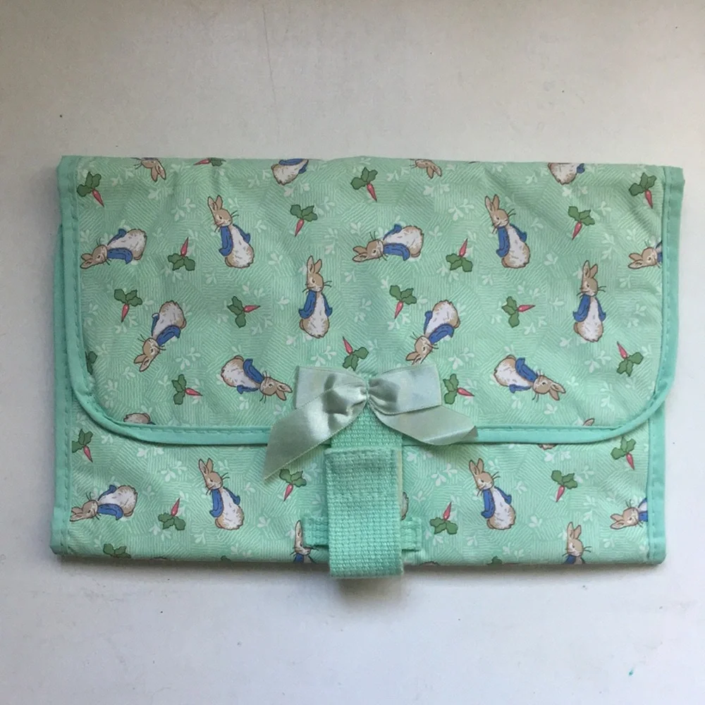 Green Peter Rabbit Accessory Organizer Clear Pockets Baby Bottle Insulated Bag